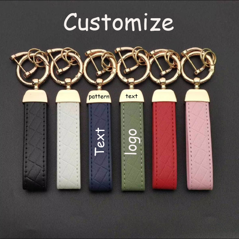 Car Accessories Name - 1/6/18PCS Leather KeyChain Customized Name Text