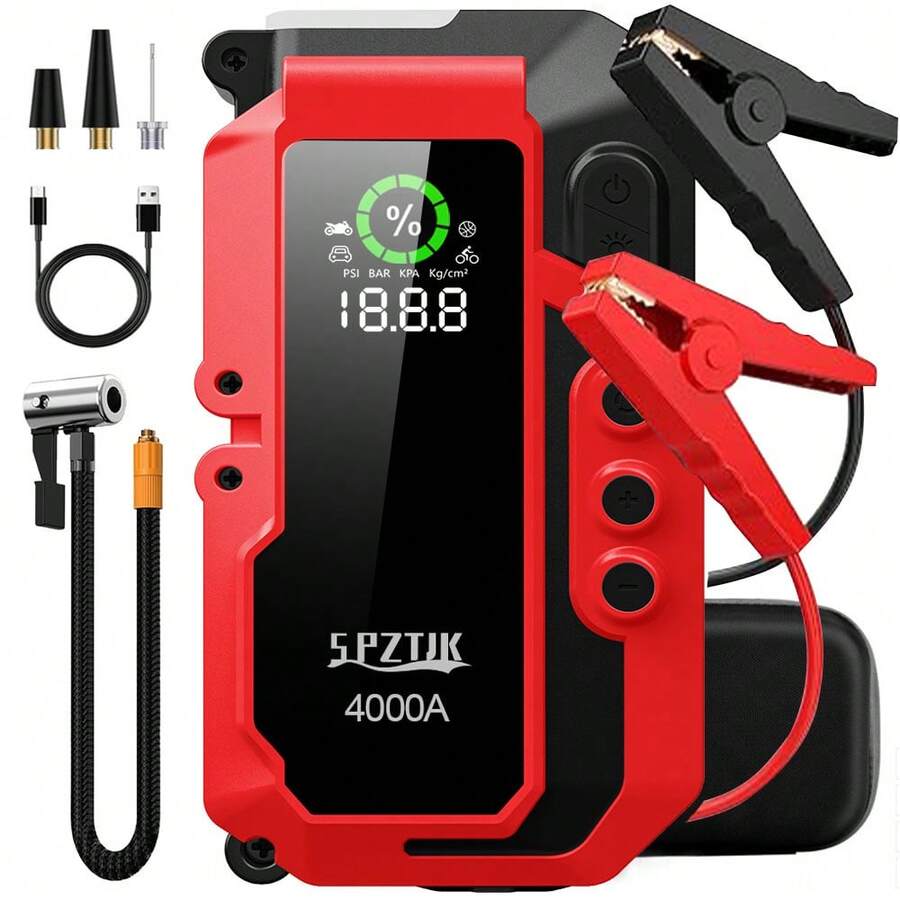 Portable Jump Starter - 4000A Car Battery Jump Starter -