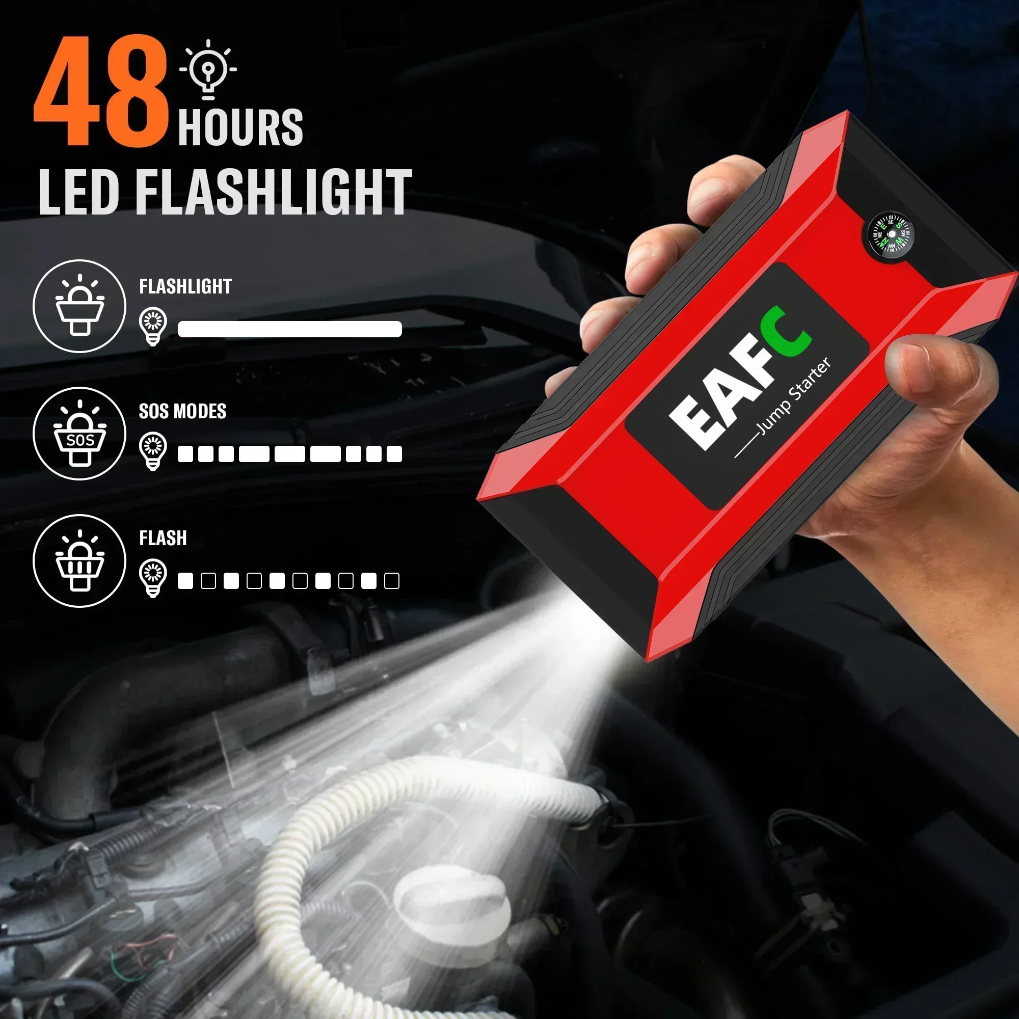 EAFC 12V  Car Jump Starter Pow - đánh giá và giá Portable Jump Starter